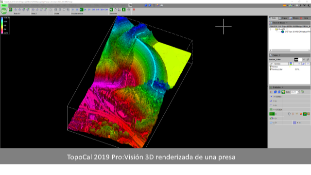 TopoCal 2024 3D CAD Mdt replanteo cubicar acopio volumen plataforma laz dron  Curvado perfectos e inst�ntaneos que no aumentan el tama�o del fichero TOP  